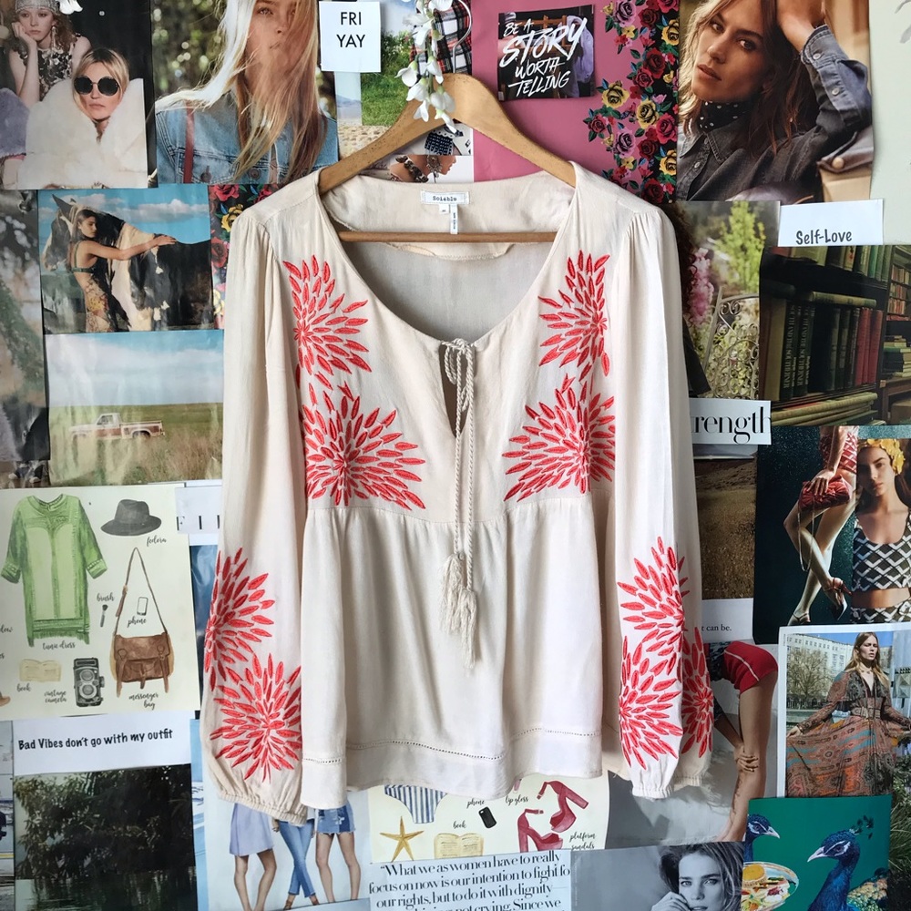 Soieblu Embroidered Blouse
